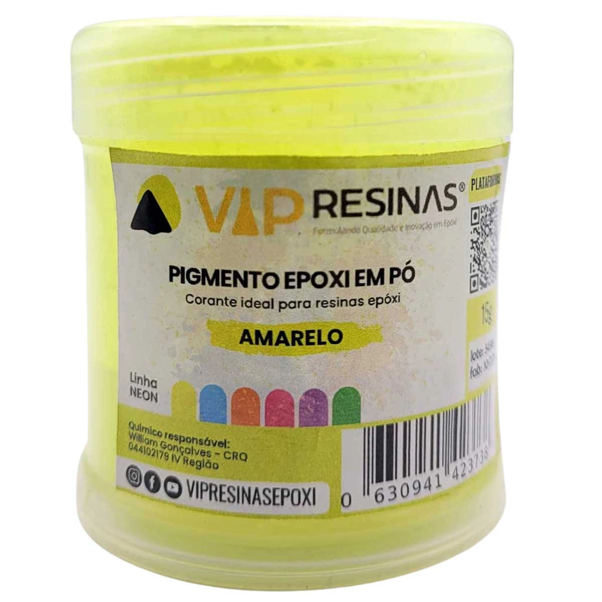 Pigmento Epóxi P/Resina Em Pó 50g Cores Neon Vip Resinas Pigmento Epóxi P/Resina Em Pó 50g Cores Neon Vip Resinas