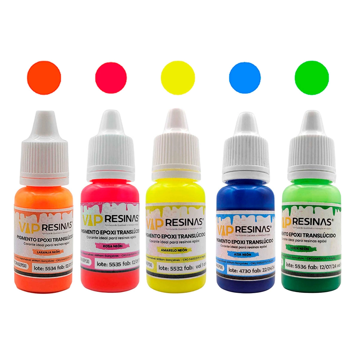 Pigmento Epóxi Translúcido Neon 10g Cores Avulsas VipResinas Pigmento Epóxi Translúcido Neon 10g Cores Avulsas VipResinas