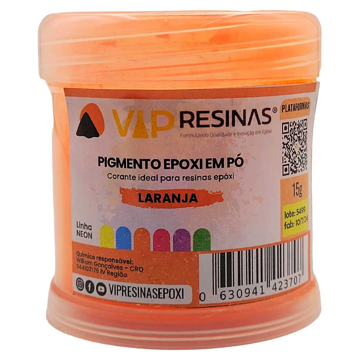 Pigmento Epóxi P/Resina Em Pó 15g Cores Neon Vip Resinas Pigmento Epóxi P/Resina Em Pó 15g Cores Neon Vip Resinas