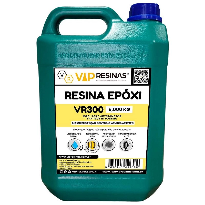 Resina Epóxi + Endurecedor VR300 UV 7,5kg Alta Espessura Resina Epóxi + Endurecedor VR300 UV 7,5kg Alta Espessura