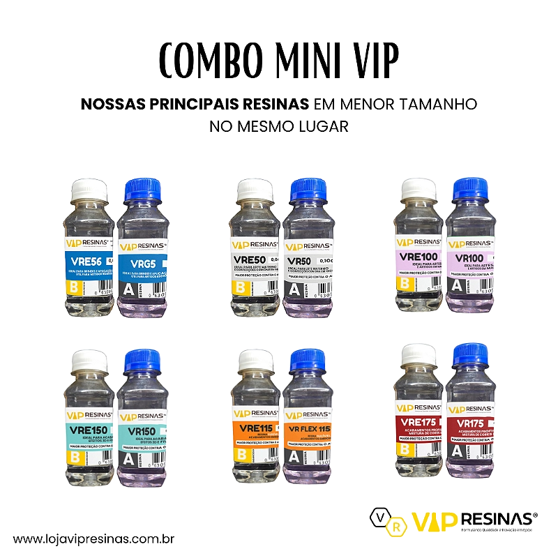 Kit Combo Resinas + Endurecedor Mini 890g total Vip Resinas Kit Combo Resinas + Endurecedor Mini 890g total Vip Resinas