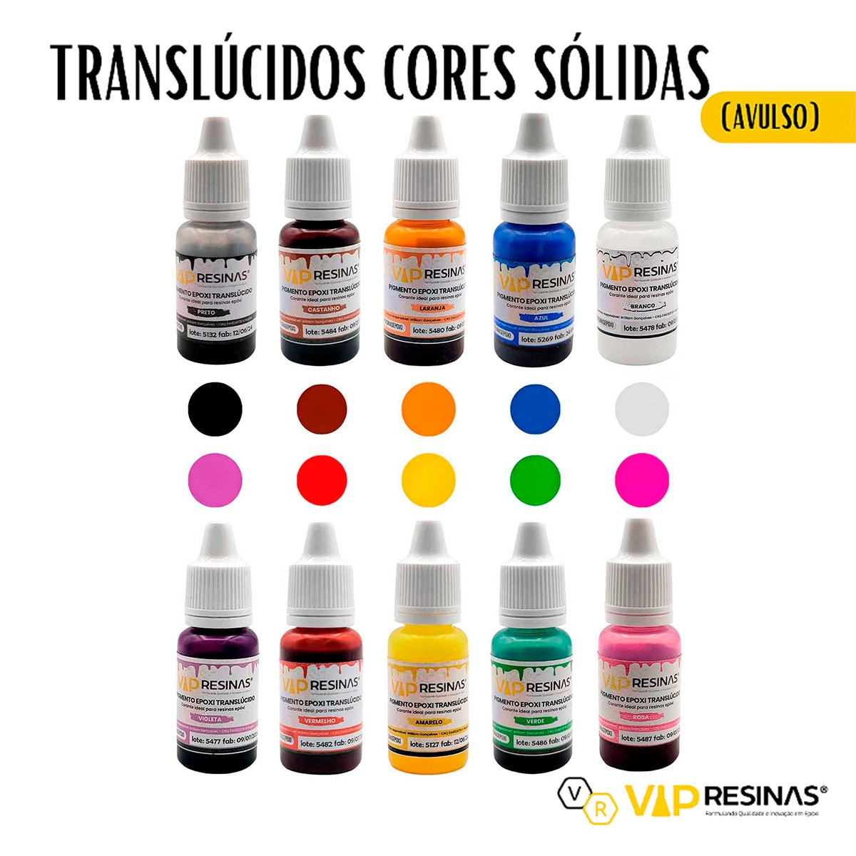 Pigmento Epóxi Para Resinas Translúcido 10g Vip Resinas Pigmento Epóxi Para Resinas Translúcido 10g Vip Resinas