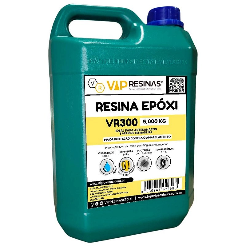 Resina Epóxi + Endurecedor VR300 UV 7,5kg Alta Espessura Resina Epóxi + Endurecedor VR300 UV 7,5kg Alta Espessura