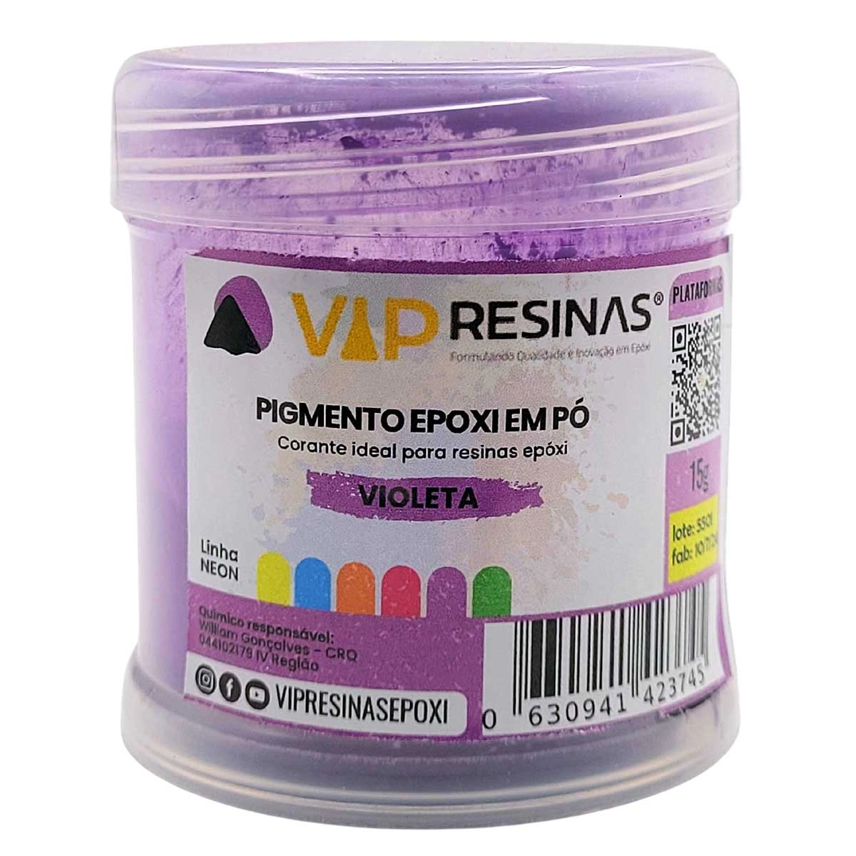 Pigmento Epóxi P/Resina Em Pó 15g Cores Neon Vip Resinas Pigmento Epóxi P/Resina Em Pó 15g Cores Neon Vip Resinas