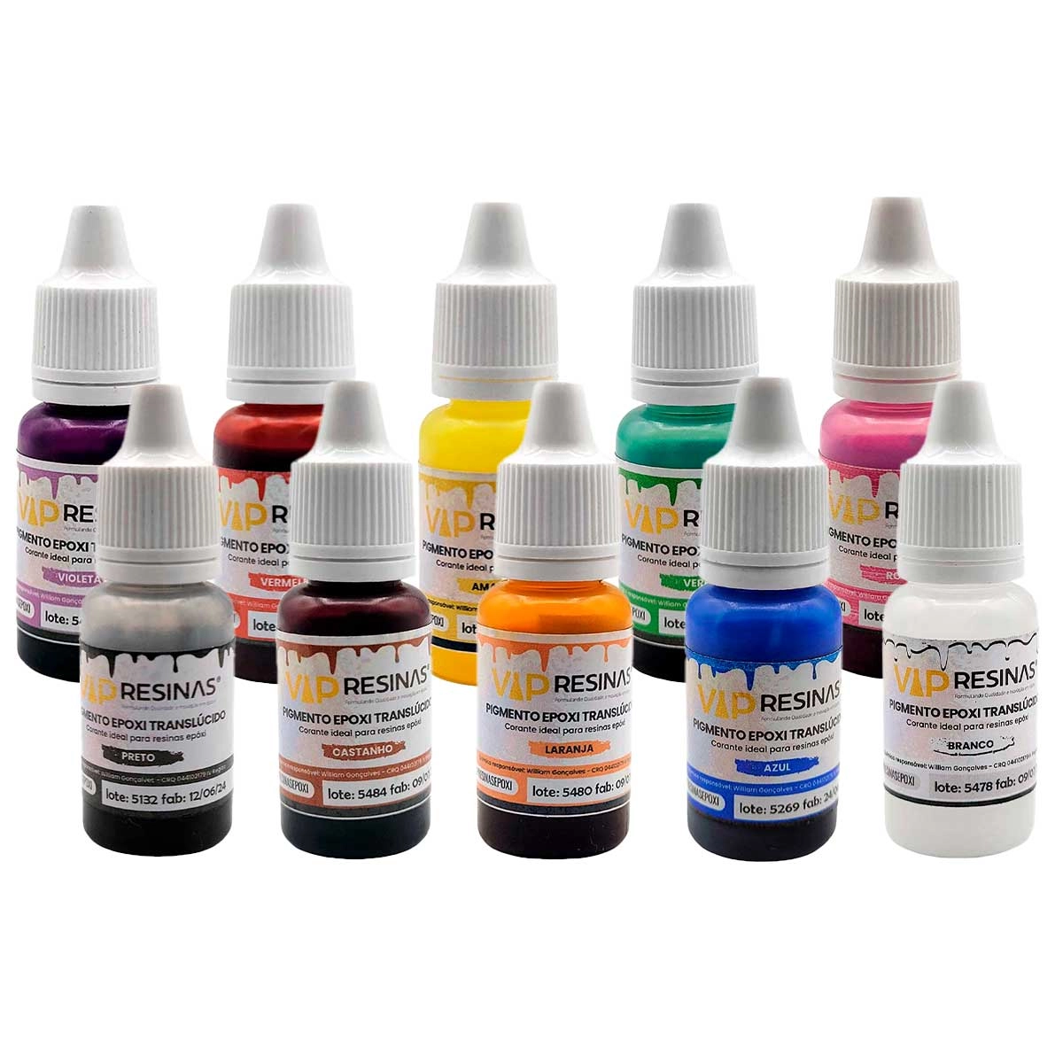 Pigmento Epóxi Para Resinas Translúcido 10g Vip Resinas Pigmento Epóxi Para Resinas Translúcido 10g Vip Resinas