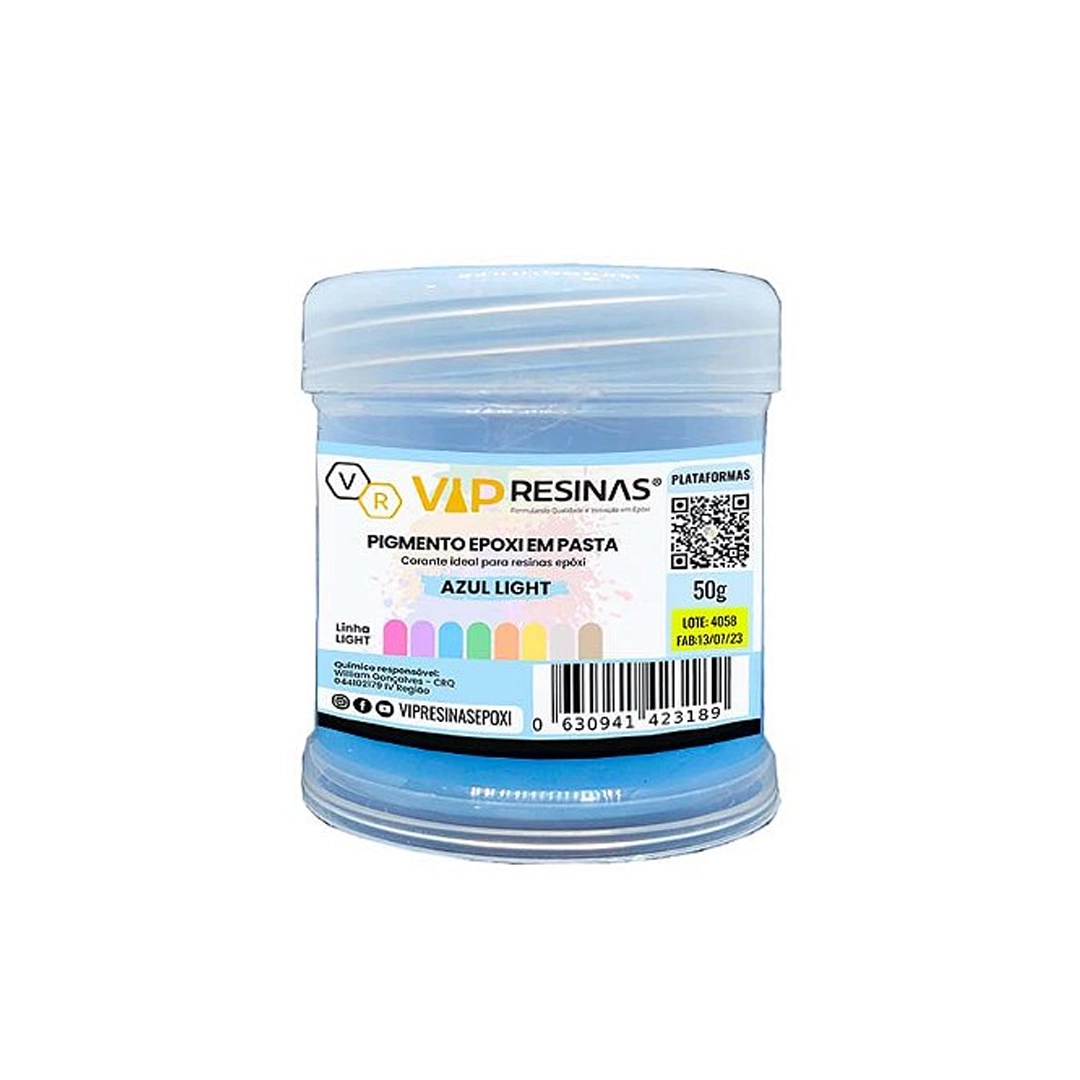 Pigmento Epóxi P/Resina Em Pasta 50g Cores Light Vipresinas