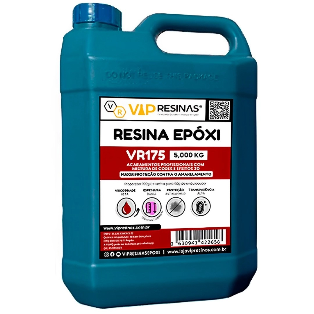 Resina Alta Viscosidade Endurecedor UV VR175 7,5kg VipResina Resina Alta Viscosidade Endurecedor UV VR175 7,5kg VipResina