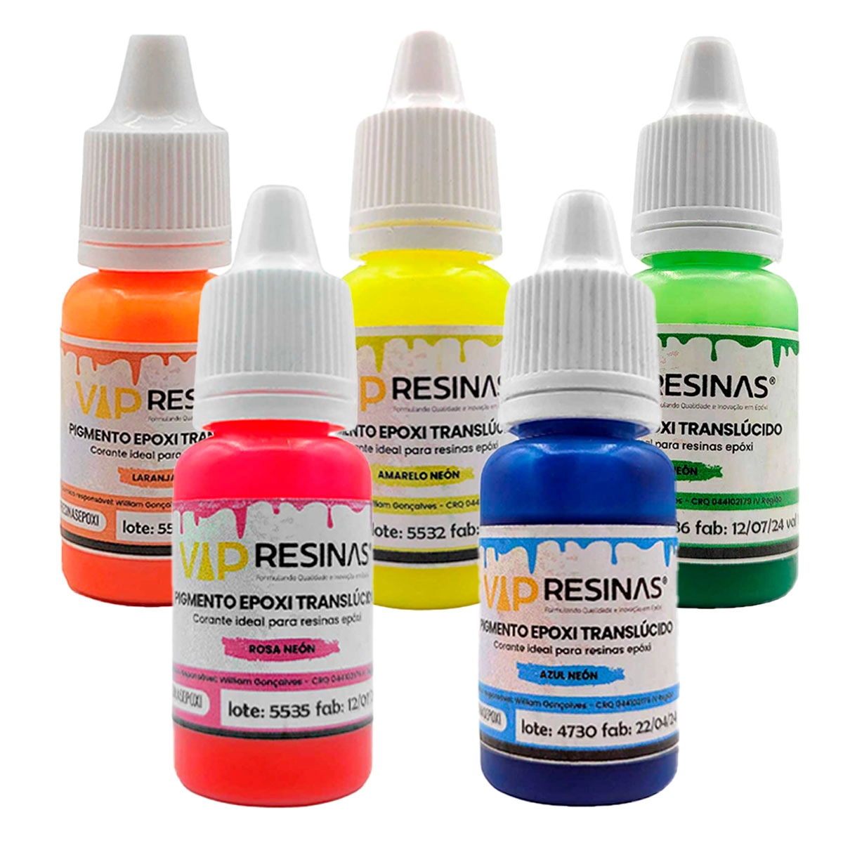 Pigmento Epóxi Translúcido Neon 10g Cores Avulsas VipResinas Pigmento Epóxi Translúcido Neon 10g Cores Avulsas VipResinas