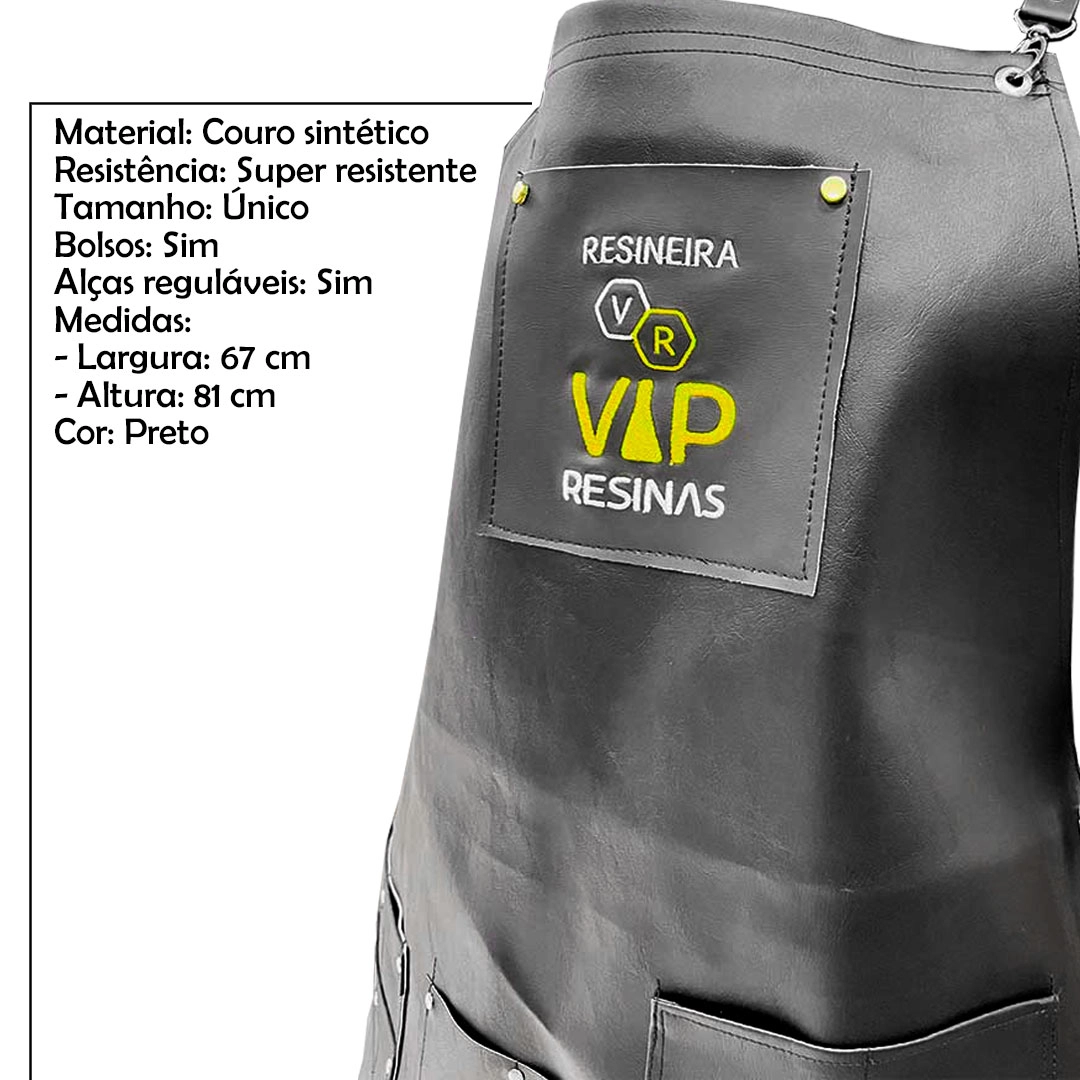 Avental Couro Sintético Profissional Resistente Resina