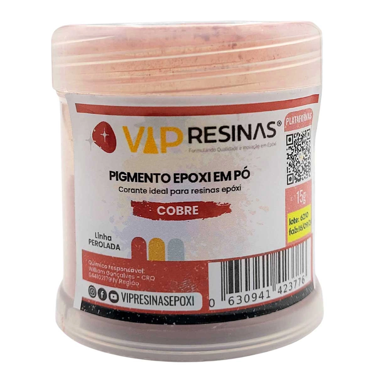 Pigmento Epóxi P/Resina Pó 15g Cores Peroladas Vip Resinas