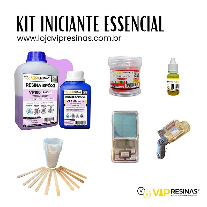 Kit Iniciante Materiais Essenciais P/ Resinagem Vip Resinas Kit Iniciante Materiais Essenciais P/ Resinagem Vip Resinas