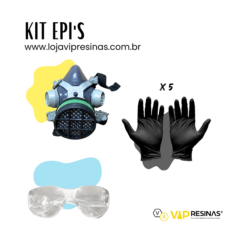 Kit Conjunto Completo EPI'S Para Resinagem Vip Resinas Kit Conjunto Completo EPI'S Para Resinagem Vip Resinas