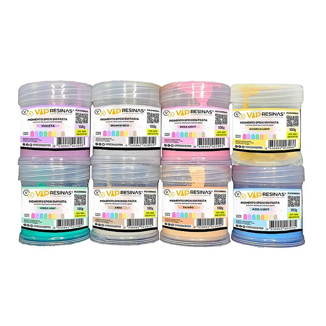 Pigmento Epóxi P/Resina Em Pasta 100g Cores Light Vipresinas Pigmento Epóxi P/Resina Em Pasta 100g Cores Light Vipresinas