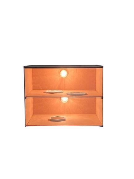 ESTUFA DUPLA PORTA DE ACRÍLICO DESMONTÁVEL PARA RESINA EPOXI (VIP RESINAS) - COMPLETA