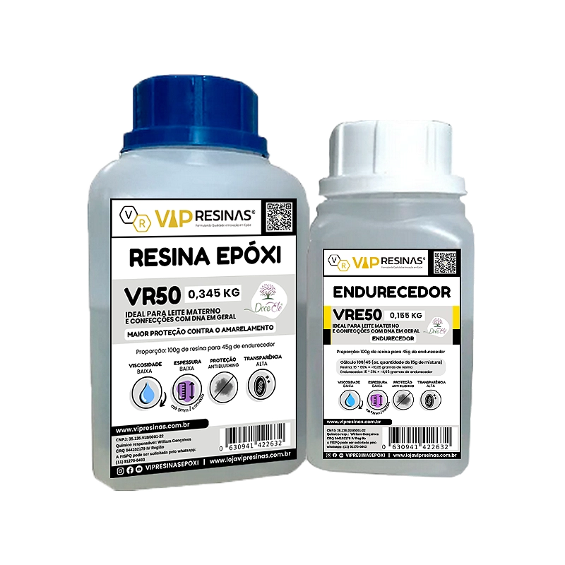 Resina Epóxi P/ Joias Afetivas VR50 500g Baixa Espessura