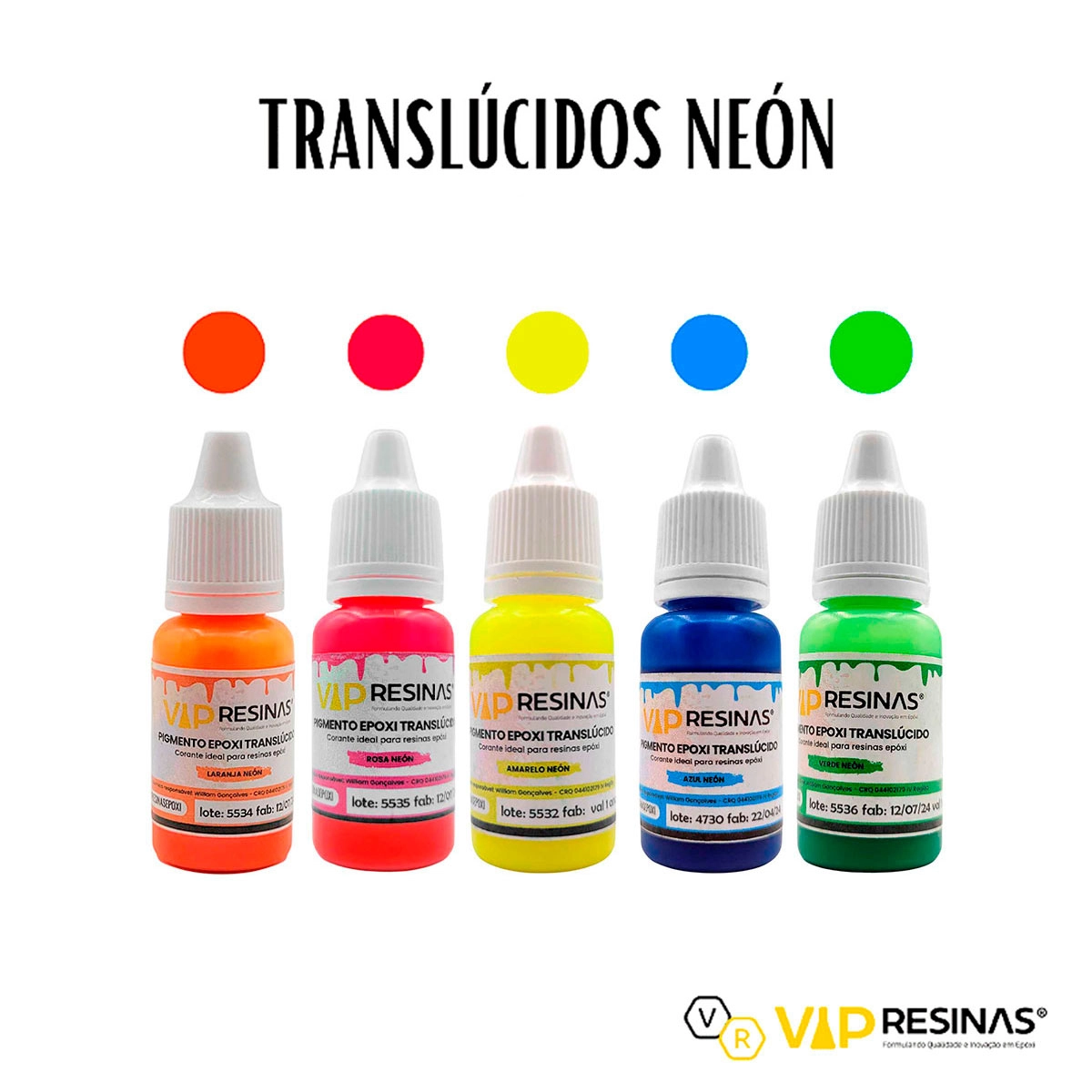 Pigmento Epóxi Translúcido Neon 10g Cores Avulsas VipResinas Pigmento Epóxi Translúcido Neon 10g Cores Avulsas VipResinas