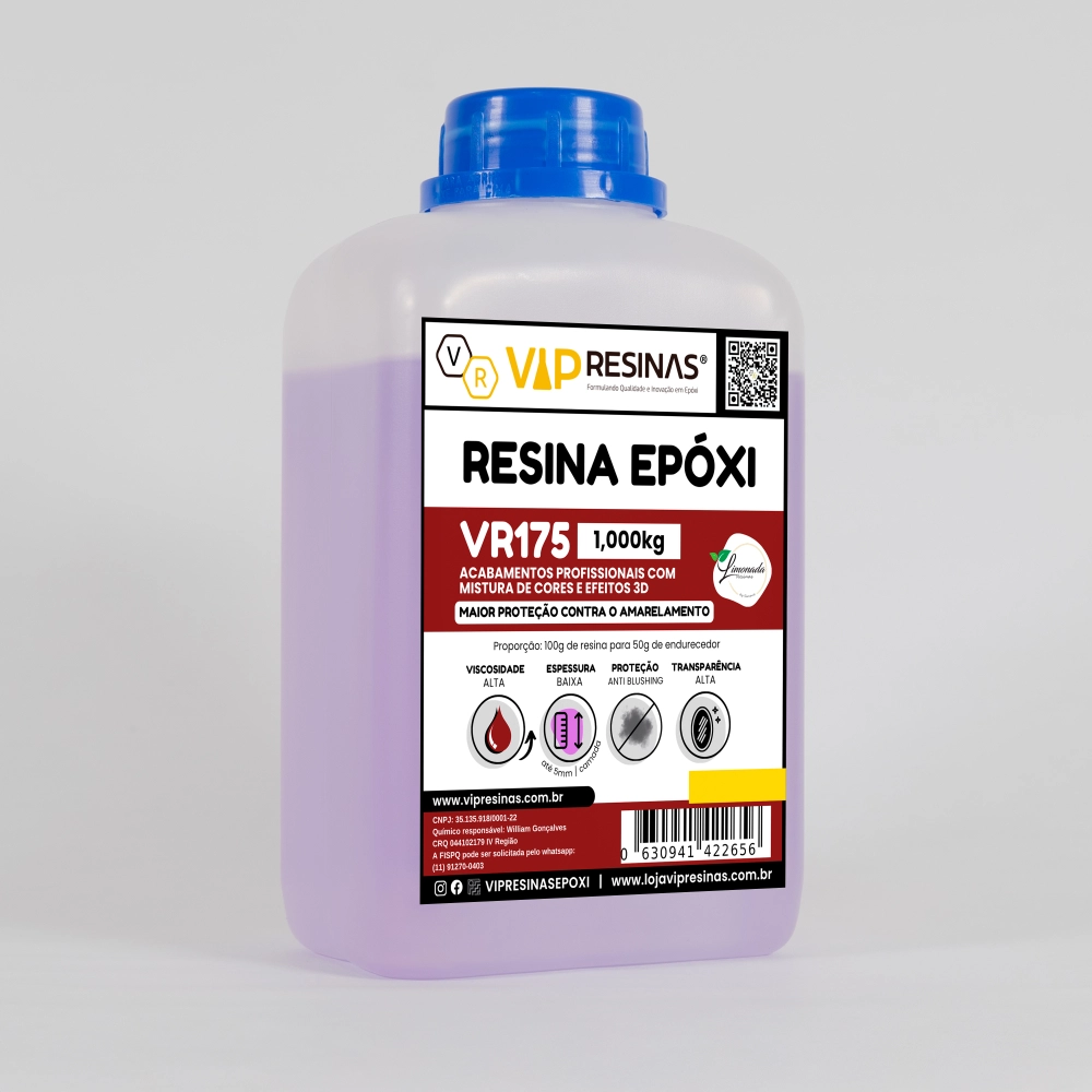 Resina Alta Viscosidade Endurecedor Uv VR175 1,5kg VipResina Resina Alta Viscosidade Endurecedor Uv VR175 1,5kg VipResina