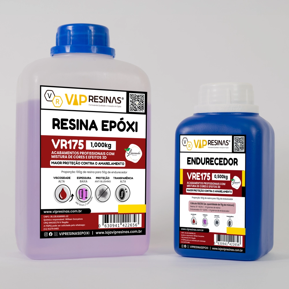Resina Alta Viscosidade Endurecedor Uv VR175 1,5kg VipResina