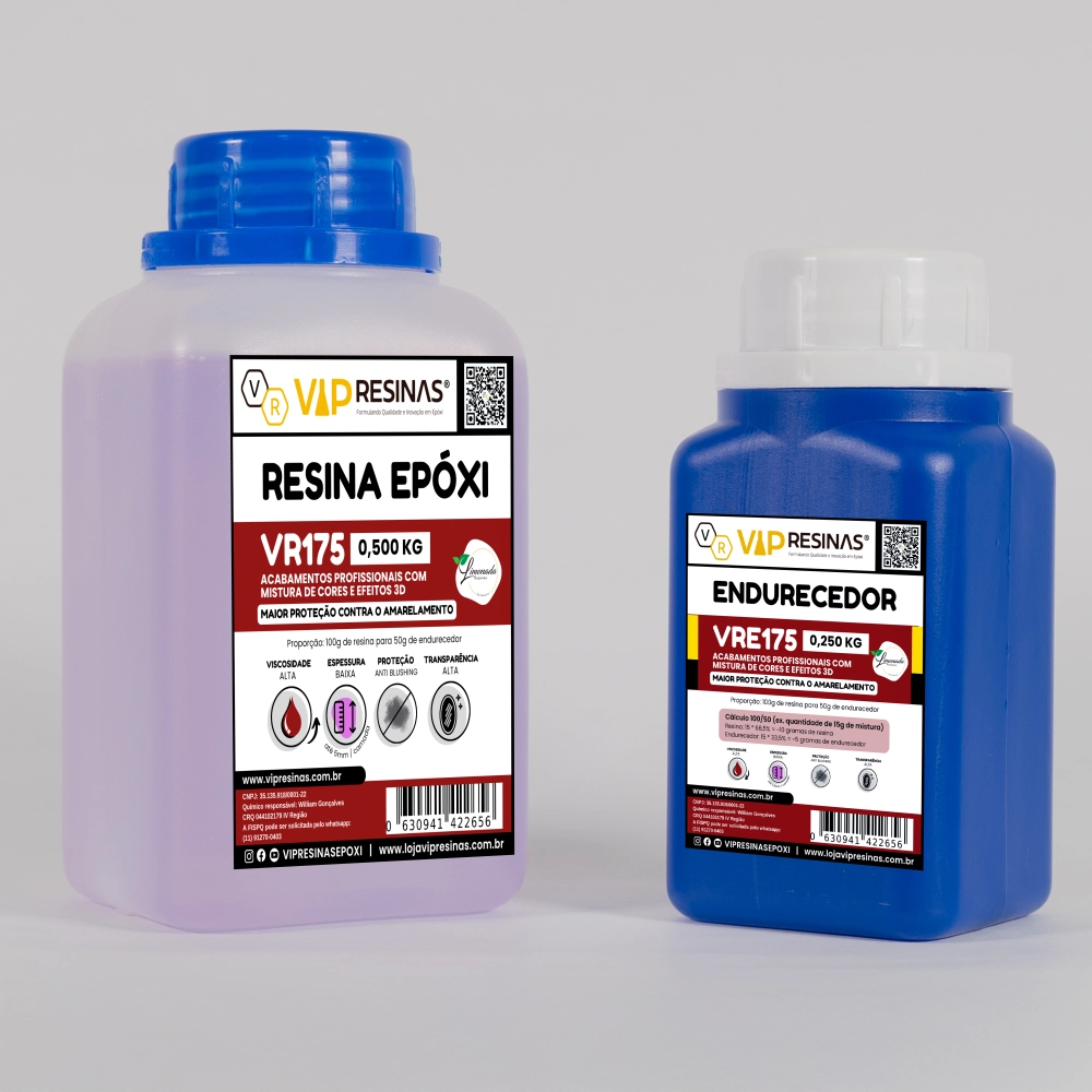 Resina Alta Viscosidade+ Endurecedor Uv VR175 750g VipResina