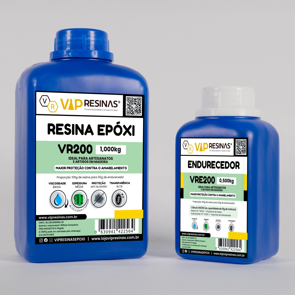 Resina Epóxi + Endurecedor UV VR200 1,5kg Média Espessura