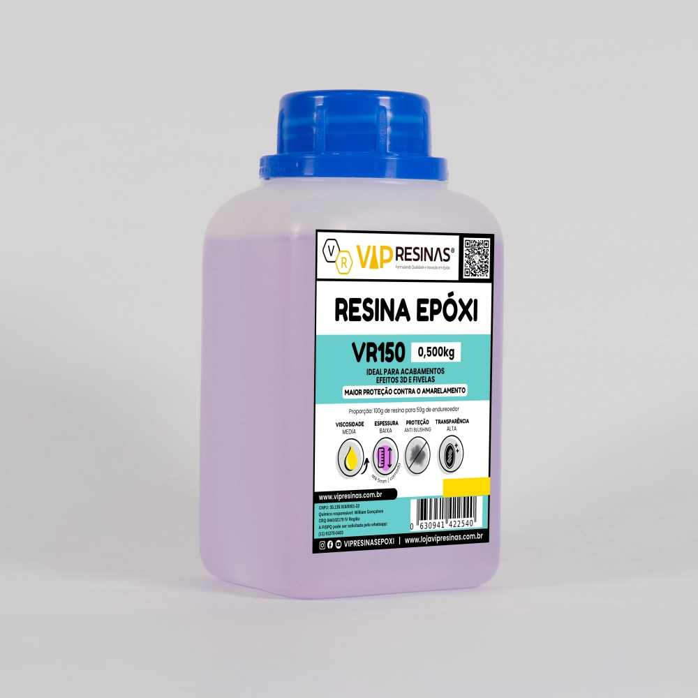 Resina Epóxi + Endurecedor Vr150 Uv 0,750kg Baixa Espessura