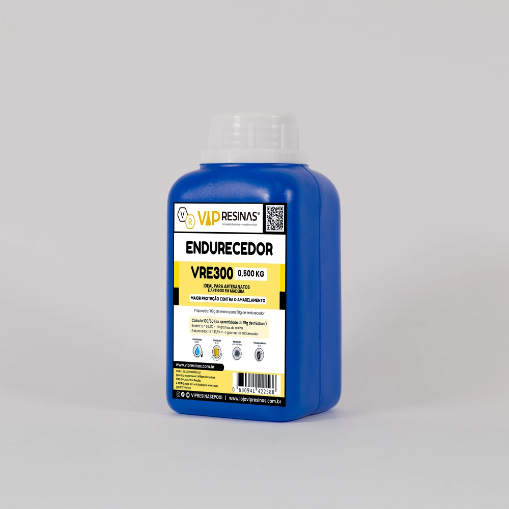 Resina Epóxi + Endurecedor VR300 UV 1,5kg Alta Espessura