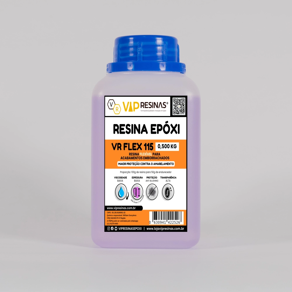 Resina Flexível + Endurecedor Uv Vr115 750g Vip Resinas Resina Flexível + Endurecedor Uv Vr115 750g Vip Resinas