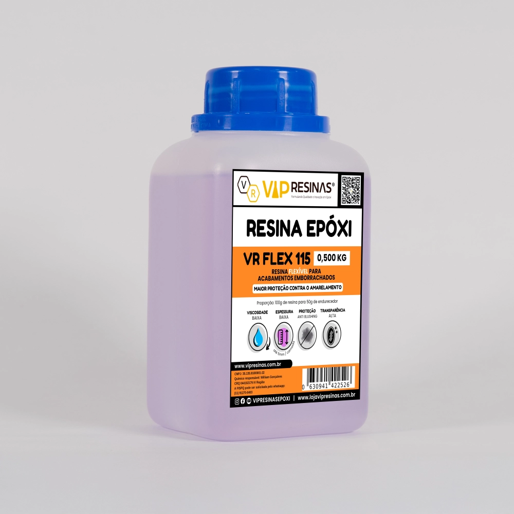 Resina Flexível + Endurecedor Uv Vr115 750g Vip Resinas Resina Flexível + Endurecedor Uv Vr115 750g Vip Resinas