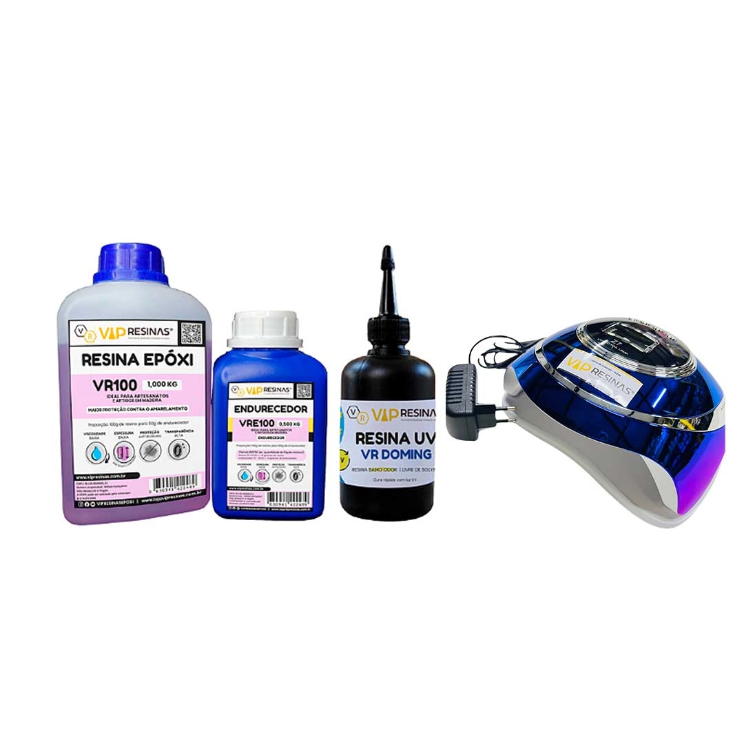 Kit Uv Completo VR Doming 100g Cabine UV VR100 De 1,5kg Kit Uv Completo VR Doming 100g Cabine UV VR100 De 1,5kg