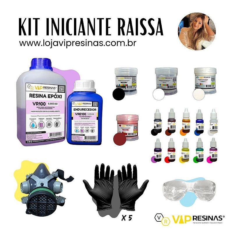 Kit Iniciante Raissa Faria Vr100 1kg + Epi's Para Resinagem Kit Iniciante Raissa Faria Vr100 1kg + Epi's Para Resinagem