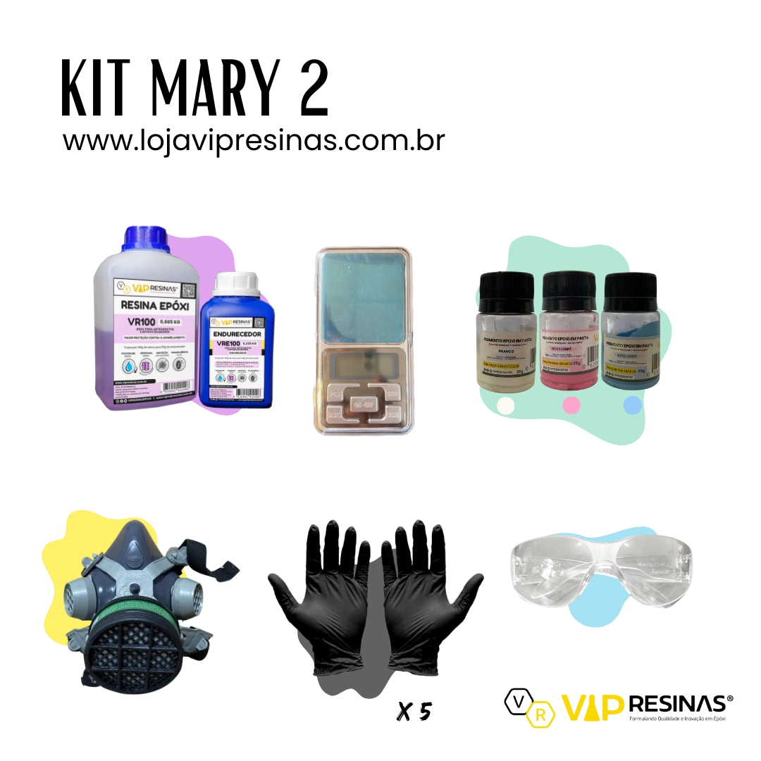 KIT 13 - Kit iniciante Mary 2 | @atelie_arteresinaa (Vip Resinas) KIT 13 - Kit iniciante Mary 2 | @atelie_arteresinaa (Vip Resinas)