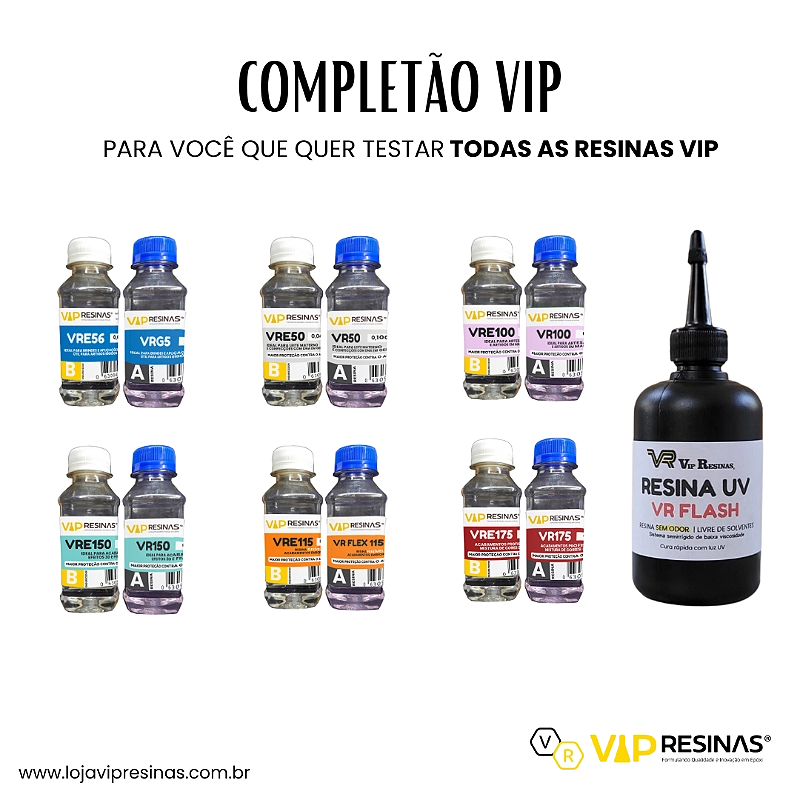 Kit Combo Resinas Endurecedor Baixa Espessura 970g Resina Uv