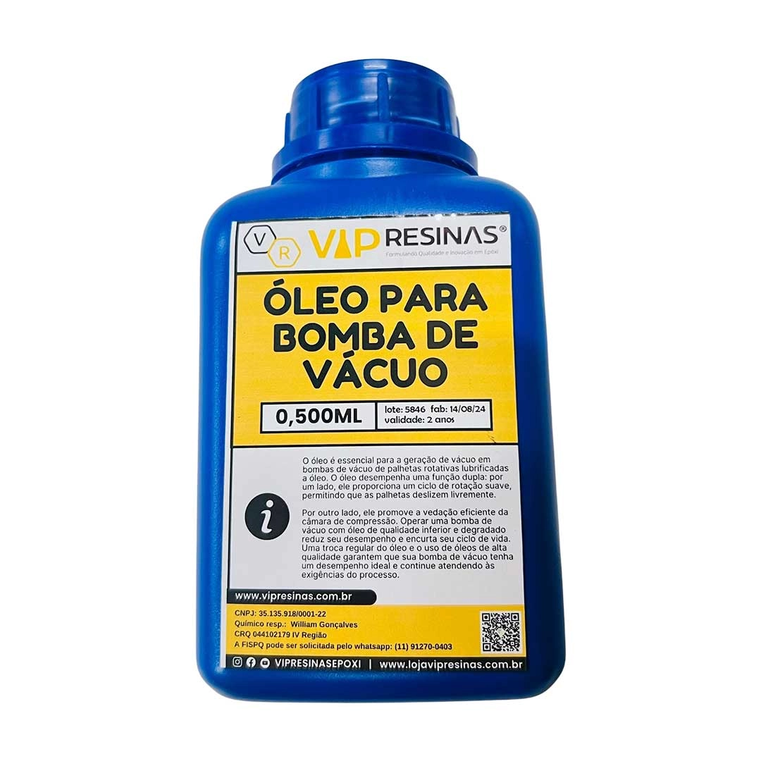 Óleo Para Bomba de Vácuo 500ml (Vip Resinas)