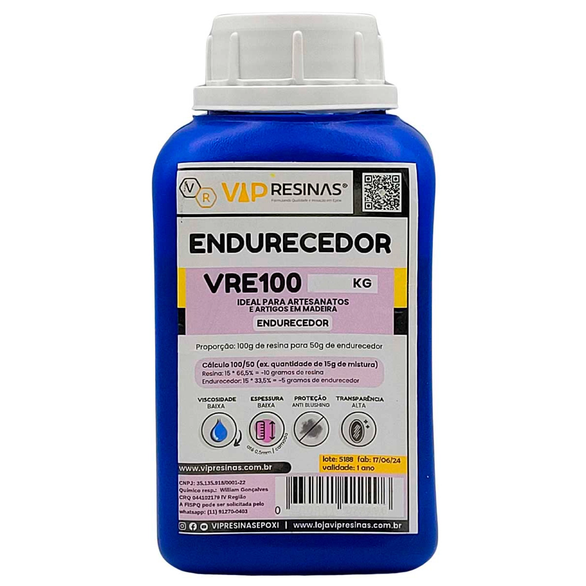 Kit 07 Iniciante Para Resinagem Vr100 1kg + EPI'S Vip Resinas