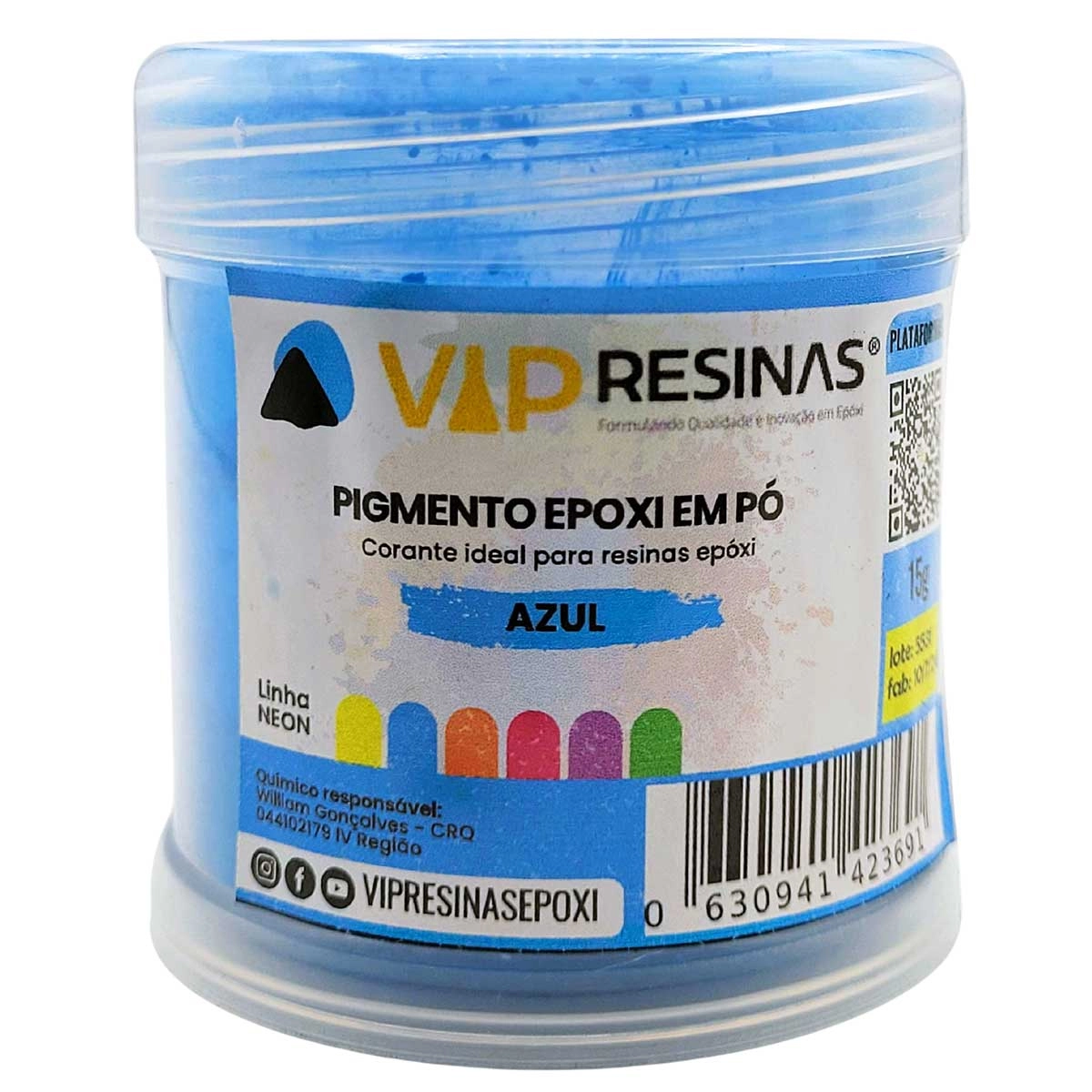 Pigmento Epóxi P/Resina Em Pó 15g Cores Neon Vip Resinas Pigmento Epóxi P/Resina Em Pó 15g Cores Neon Vip Resinas