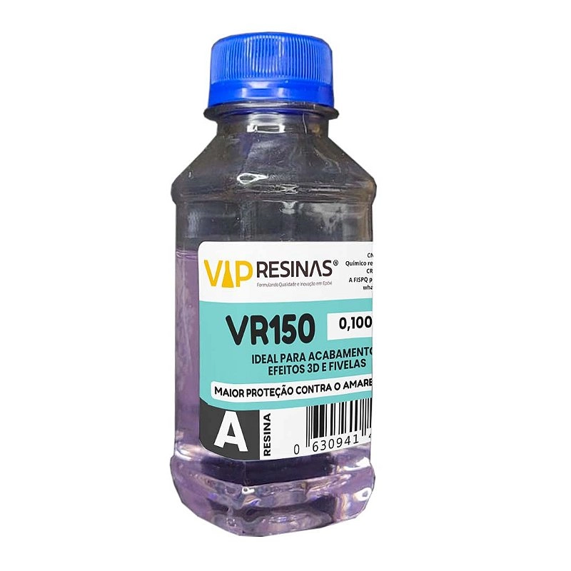 Resina Epóxi + Endurecedor UV VR150 150g Média Viscosidade Resina Epóxi + Endurecedor UV VR150 150g Média Viscosidade