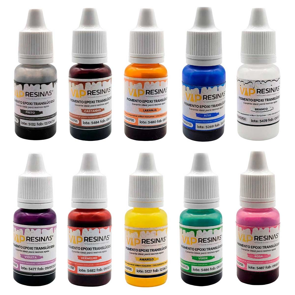 Pigmento Epóxi Para Resinas Translúcido 10g Vip Resinas Pigmento Epóxi Para Resinas Translúcido 10g Vip Resinas