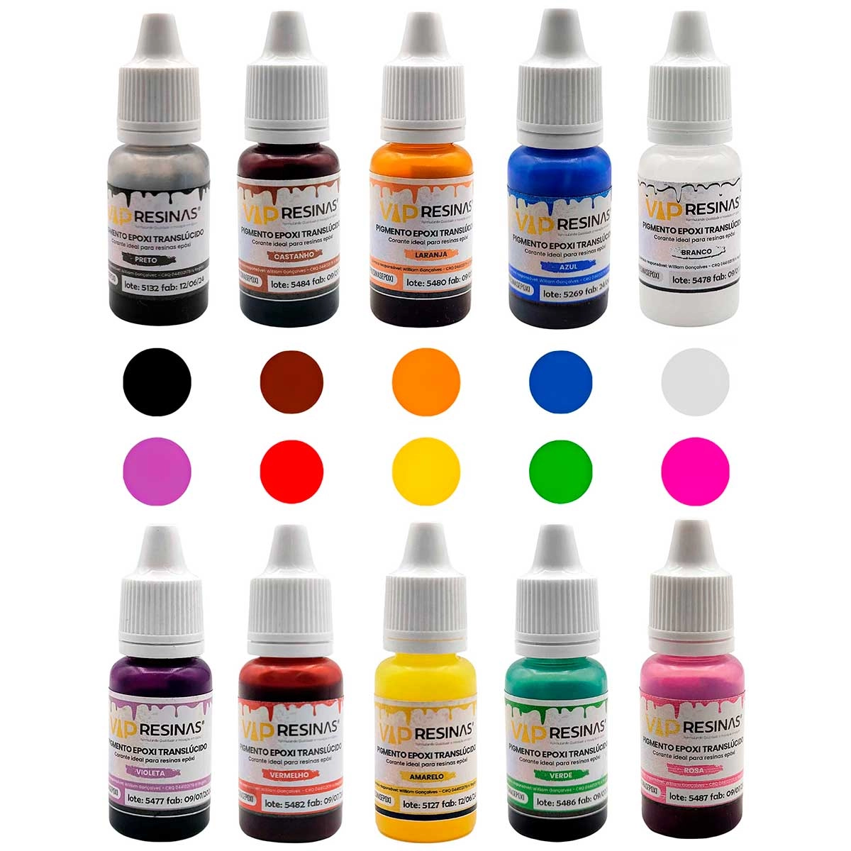 Pigmento Epóxi Para Resinas Translúcido 10g Vip Resinas Pigmento Epóxi Para Resinas Translúcido 10g Vip Resinas