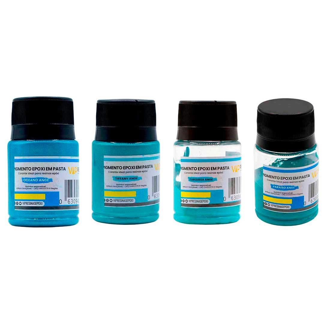 Kit 4 Pigmento Epóxi Pasta Corante Ange 25g Vip Resinas Kit 4 Pigmento Epóxi Pasta Corante Ange 25g Vip Resinas