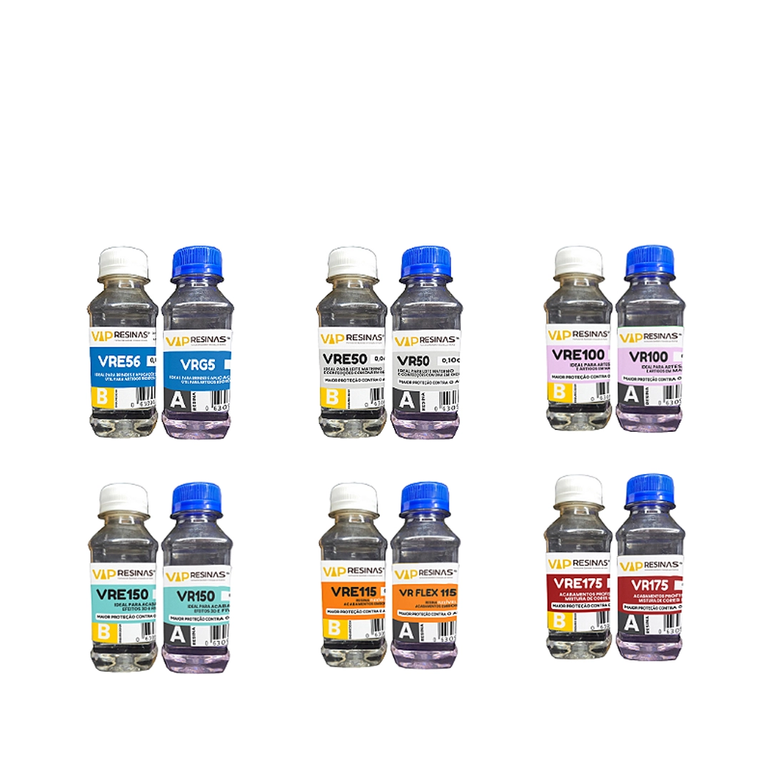Kit Combo Resinas + Endurecedor Mini 890g total Vip Resinas Kit Combo Resinas + Endurecedor Mini 890g total Vip Resinas