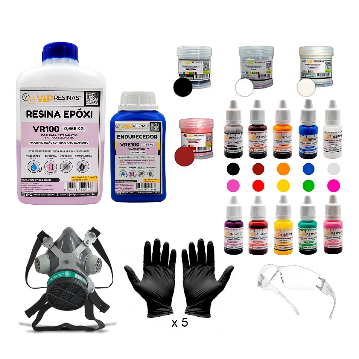 Kit Iniciante Raissa Faria Vr100 1kg + Epi's Para Resinagem Kit Iniciante Raissa Faria Vr100 1kg + Epi's Para Resinagem