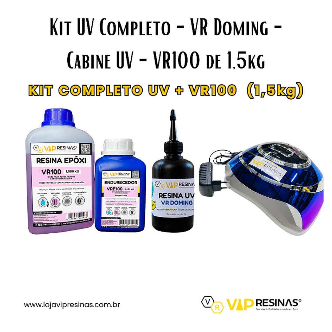 Kit Uv Completo VR Doming 100g Cabine UV VR100 De 1,5kg Kit Uv Completo VR Doming 100g Cabine UV VR100 De 1,5kg