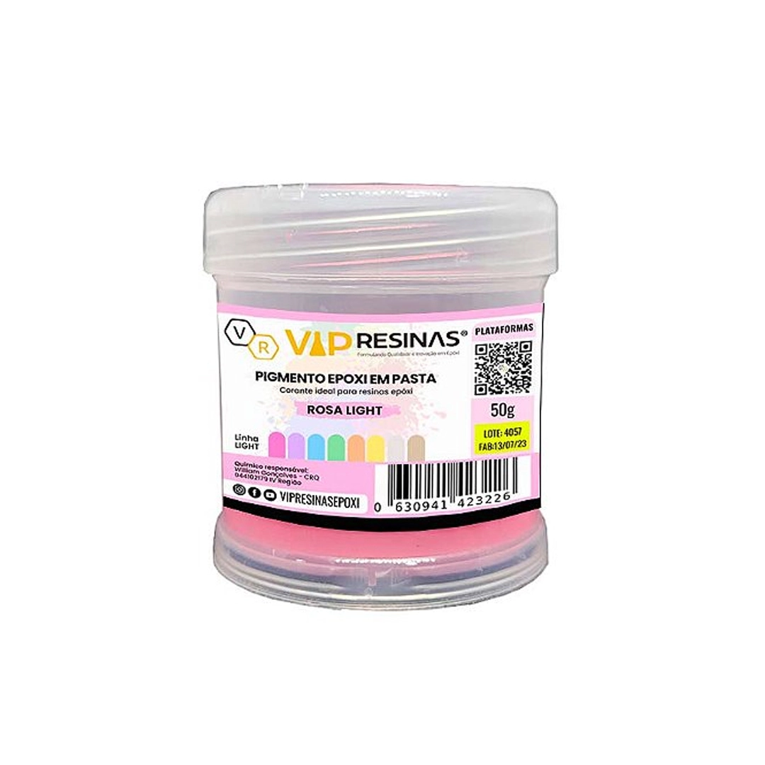 Pigmento Epóxi P/Resina Em Pasta 50g Cores Light Vipresinas