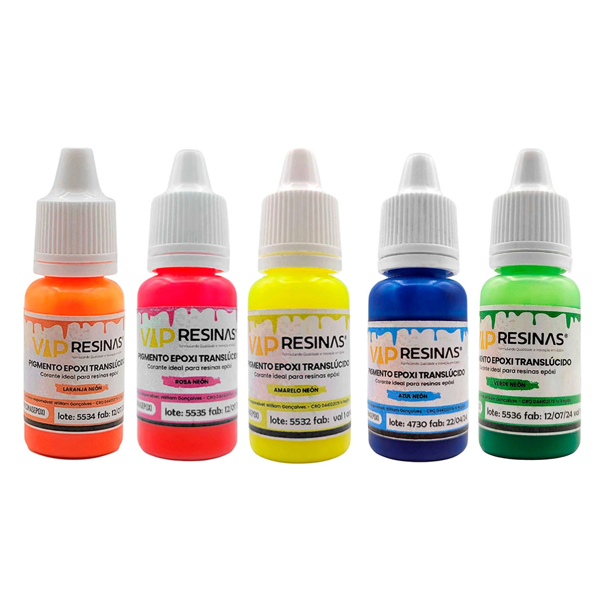 Pigmento Epóxi Translúcido Neon 10g Cores Avulsas VipResinas Pigmento Epóxi Translúcido Neon 10g Cores Avulsas VipResinas