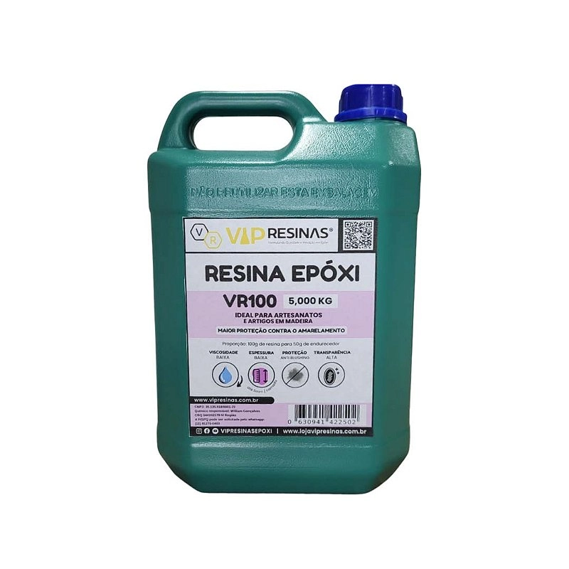 Resina Epóxi + Endurecedor UV VR100 7,5kg Baixa Espessura Resina Epóxi + Endurecedor UV VR100 7,5kg Baixa Espessura