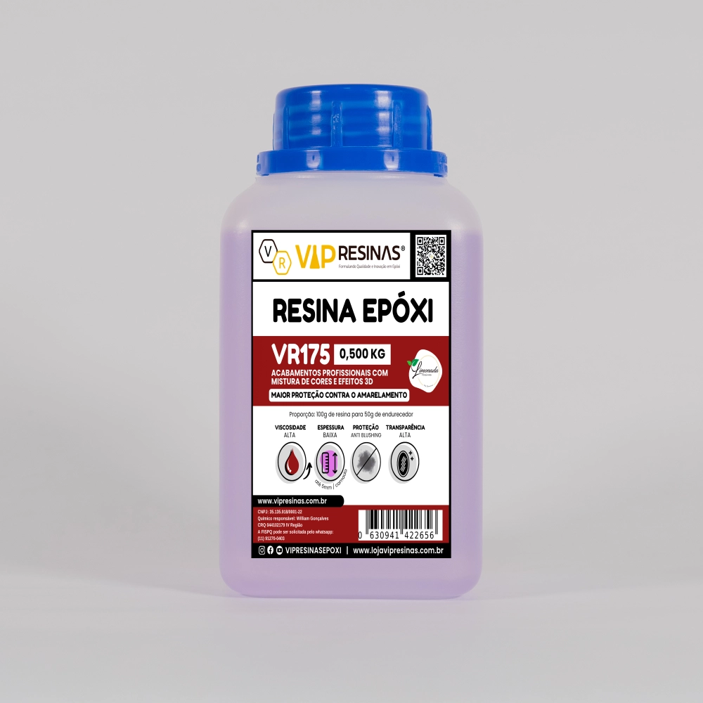 Resina Alta Viscosidade+ Endurecedor Uv VR175 750g VipResina