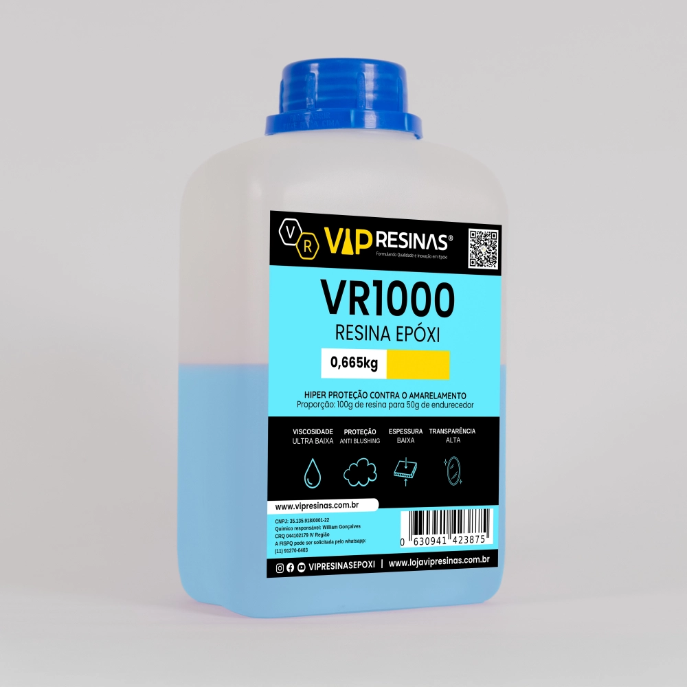 Resina Epóxi + Endurecedor Uv VR1000 1kg Baixa Espessura Resina Epóxi + Endurecedor Uv VR1000 1kg Baixa Espessura