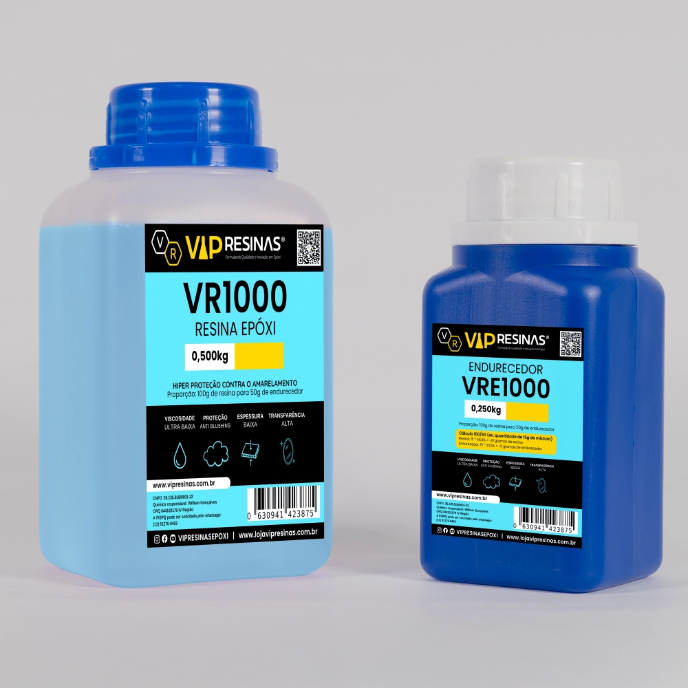 Resina Epóxi + Endurecedor Uv VR1000 750g Baixa Espessura Resina Epóxi + Endurecedor Uv VR1000 750g Baixa Espessura