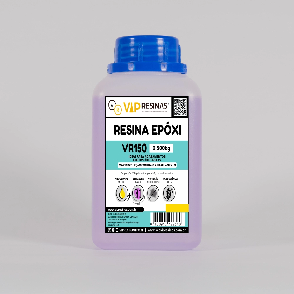 Resina Epóxi + Endurecedor Vr150 Uv 0,750kg Baixa Espessura