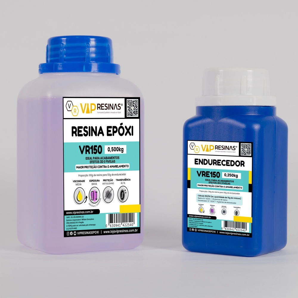 Resina Epóxi + Endurecedor Vr150 Uv 0,750kg Baixa Espessura
